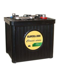 Euroglobe 08411 startbatteri 6V 84Ah til veteranbil i bakelittutførelse 225x173x220mm