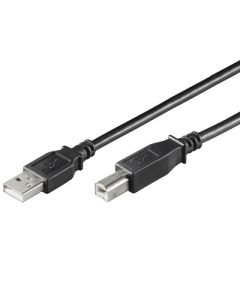 USB 2.0 kompatibel kabel, A-plugg til B-plugg, 5 meter