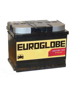 Euroglobe 75060 AGM 60Ah Startbatteri til biler med start/stopp 242x175x190mm
