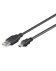 Mini USB kabel, 1,5 meter USB 2.0 kompatibel 5-pin