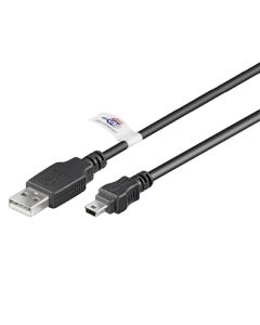 Mini USB kabel, 3 meter USB 2.0 kompatibel 5-pin