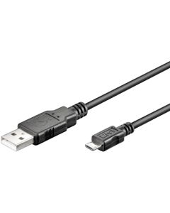 Micro USB kabel, 0,6 meter USB 2.0 kompatibel 5-pin