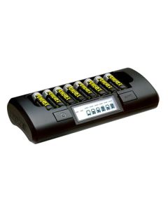 PowerEx MH-C801D automatisk hurtiglader for 8 stk AA/AAA batterier
