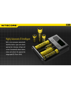 Batterilader til Li-ion, NiMH, NiCD, universal 14500 18500 18650 26650 etc. Nitecore 