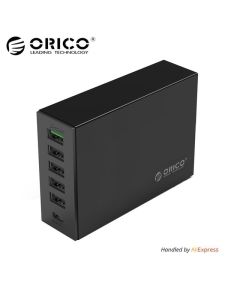 Orico multi-USB lader 6 porter USB-C og USB 110-240VAC input 
