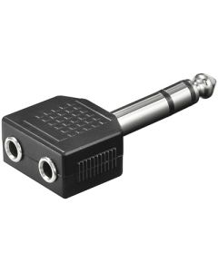 Audio adapter 6,35mm stereo Jack - 2x 3,5mm stereo Jack