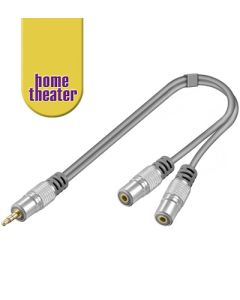 Home Theater Audioadapter 0,15m 3,5mm stereo plugg til 2x 3,5mm stereo jack